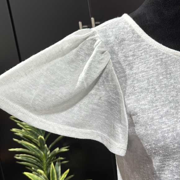 Cupio Blush Crocheted lace look double hemline,butterfly short sleeve,scoop neck - Picture 3 of 10